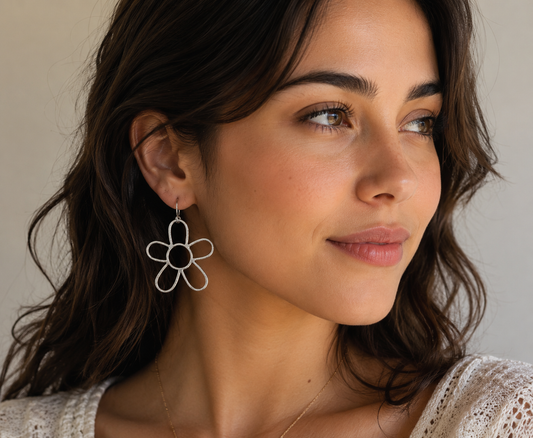 Handmade Sterling Silver Daisy Earrings