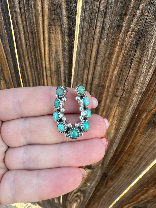 Nizhoni Turquoise & Sterling Silver Horseshoe Adjustable Ring