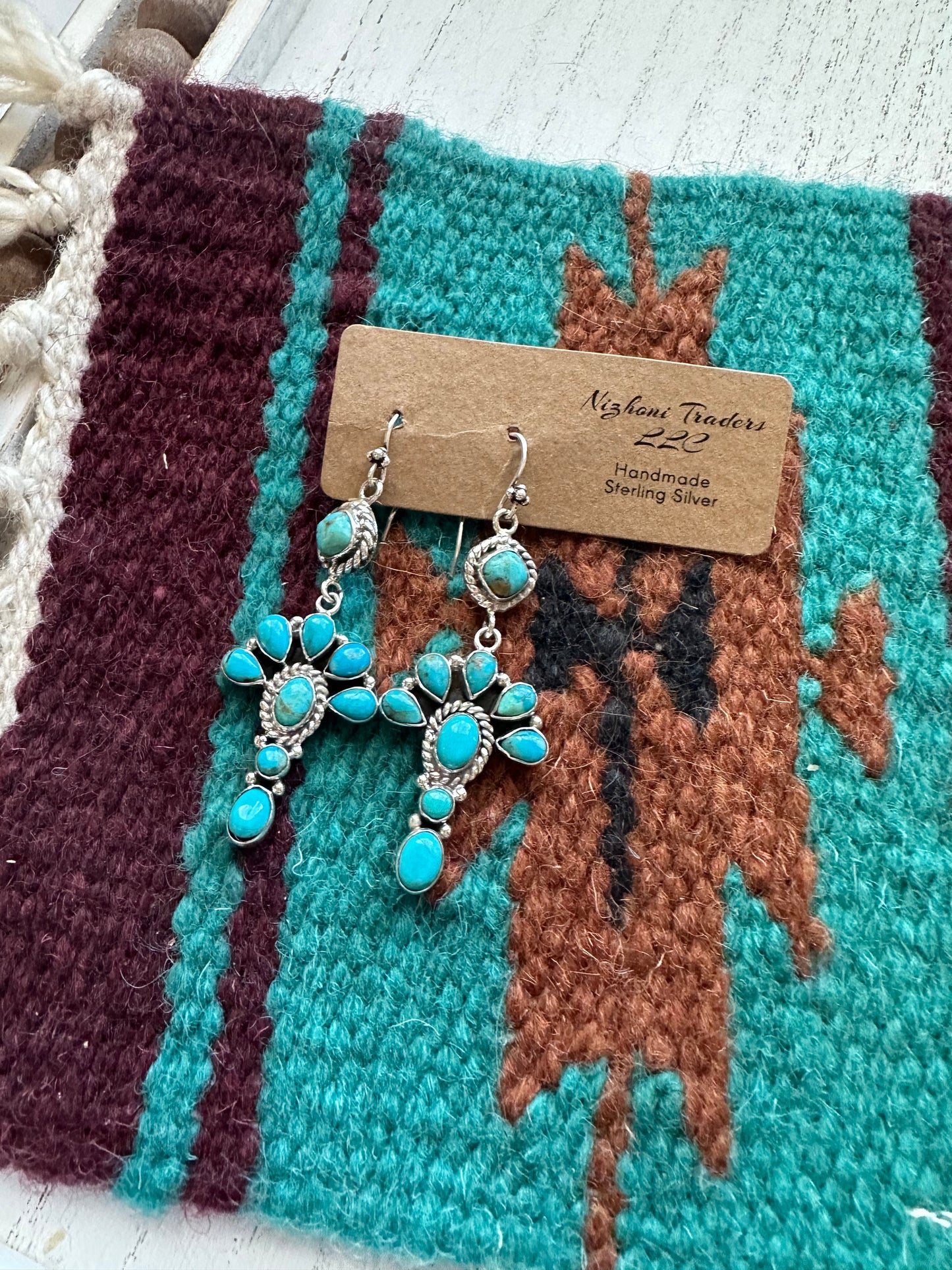 “Turquoise Twinkle” Handmade Turquoise and Sterling Silver Dangles