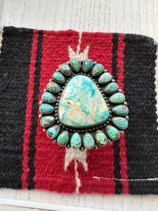 Handcrafted Sterling Silver & Turquoise Cuff Bracelet By B Yellowhorse /