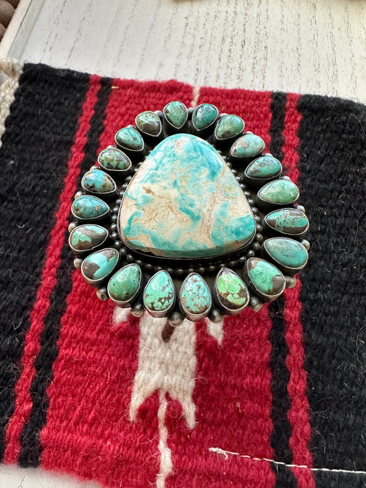 Handcrafted Sterling Silver & Turquoise Cuff Bracelet By B Yellowhorse /