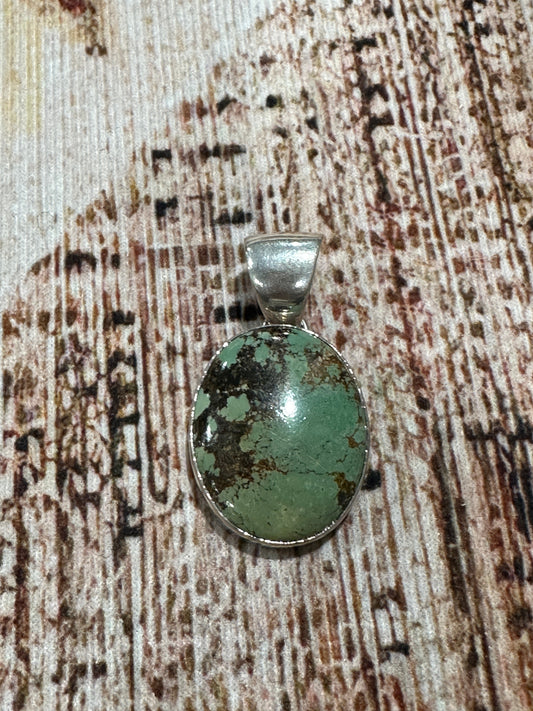 Handcrafted Sterling Silver Turquoise Pendant Signed