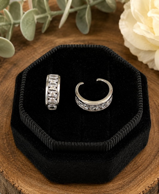 Mira Sterling Silver CZ Ear Cuff Set