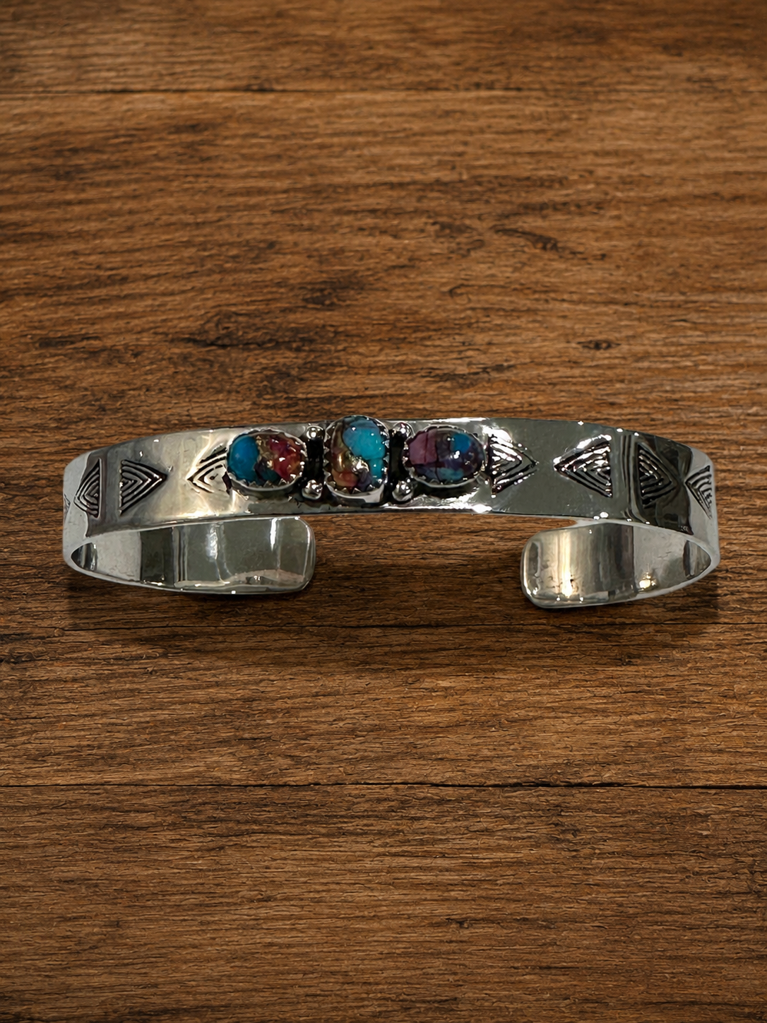 Handmade Sterling Silver & Pink Dream Mojave Cuff Bracelet