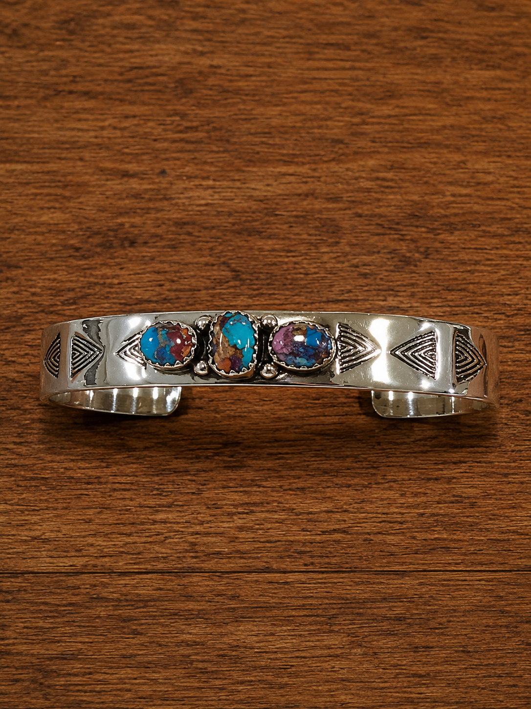 Handmade Sterling Silver & Pink Dream Mojave Cuff Bracelet