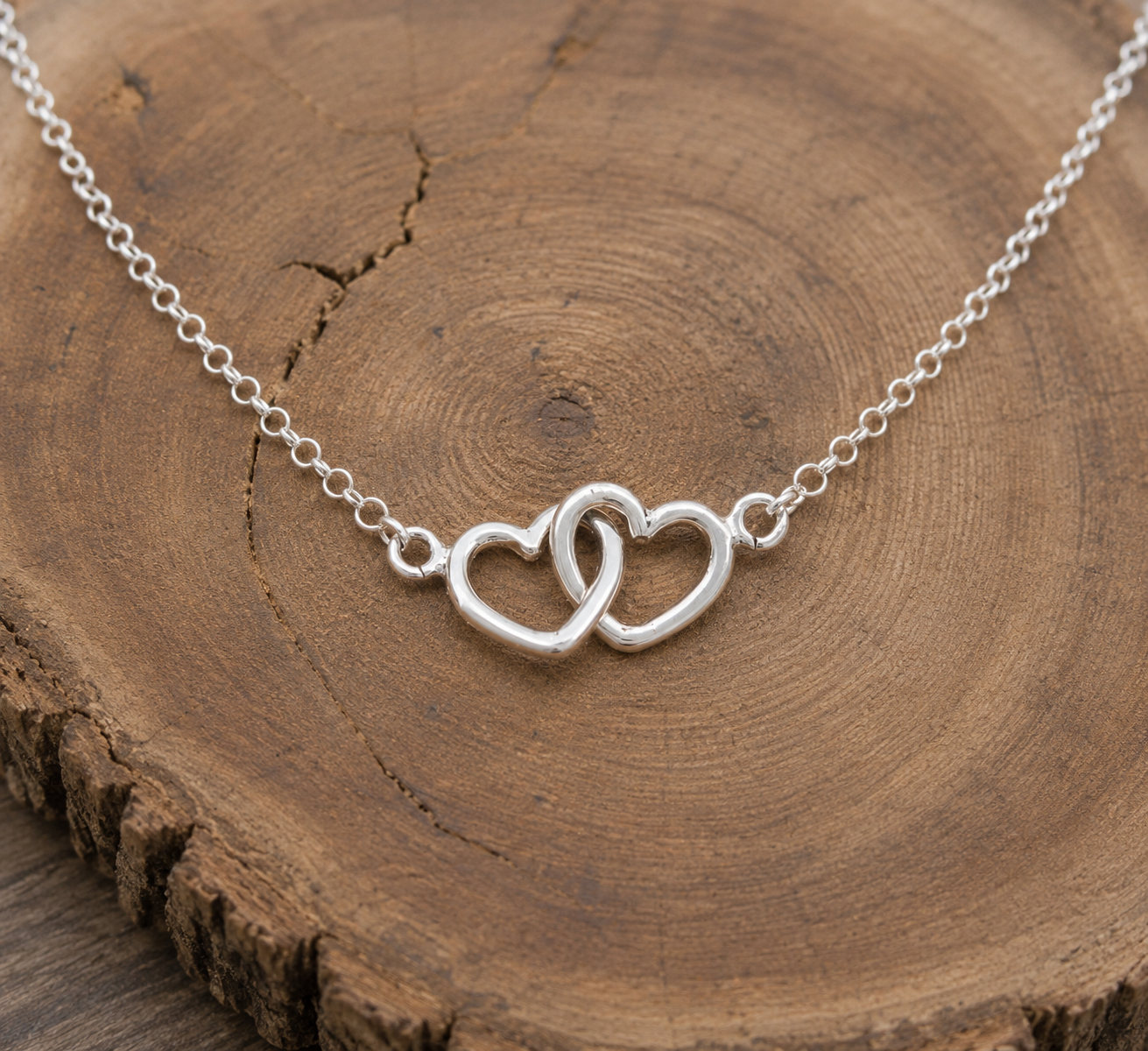Linked Heart Sterling Silver Necklace