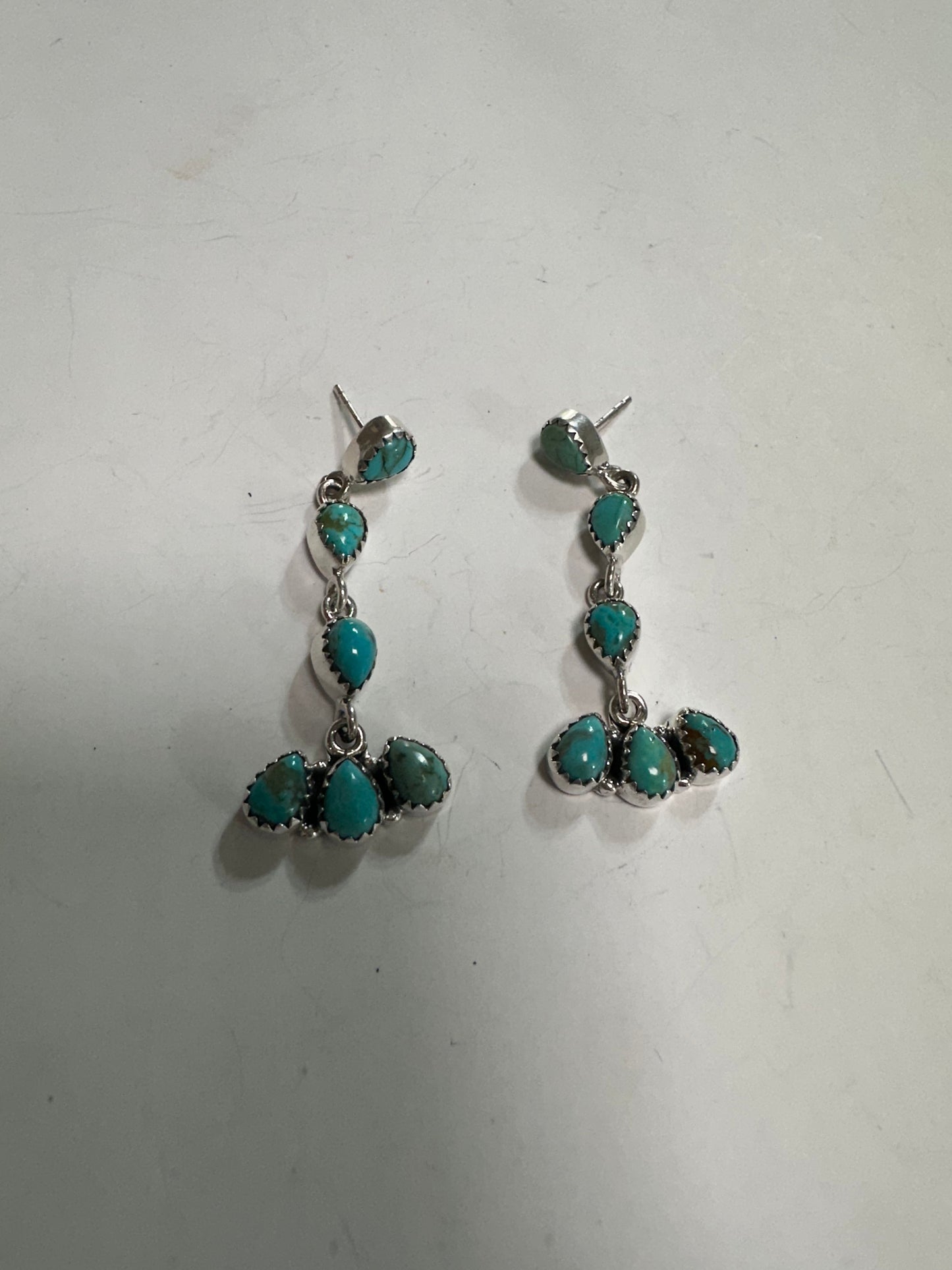 Handmade Turquoise and Sterling Silver Handmade Dangles