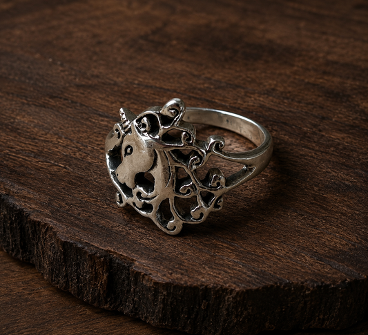 Sterling Silver Unicorn Horse Ring