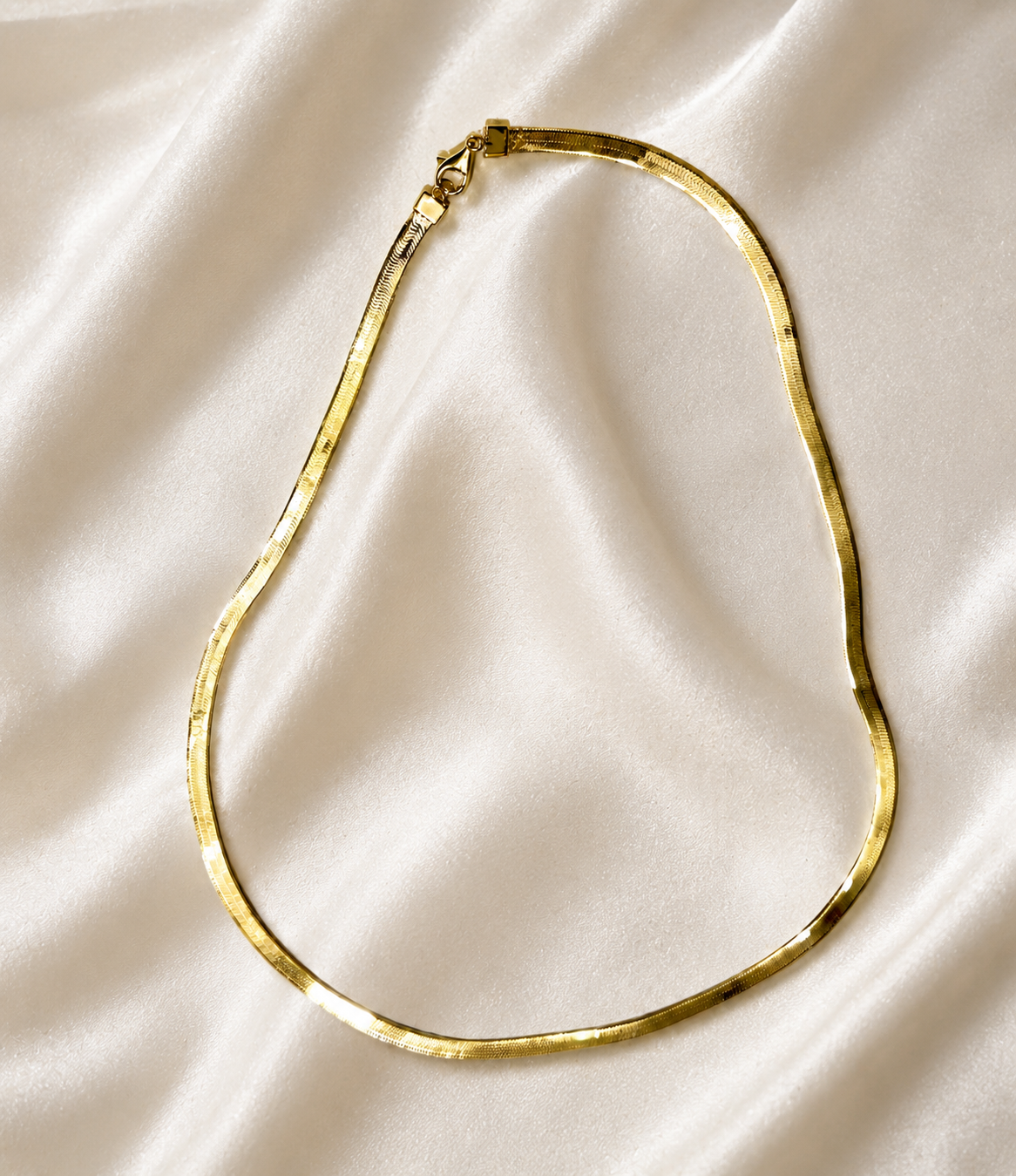 14k Gold Plated Sterling Silver Herringbone Chain 16”