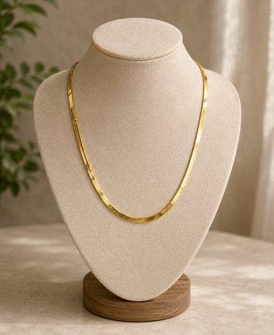 14k Gold Plated Sterling Silver Herringbone Chain 16”