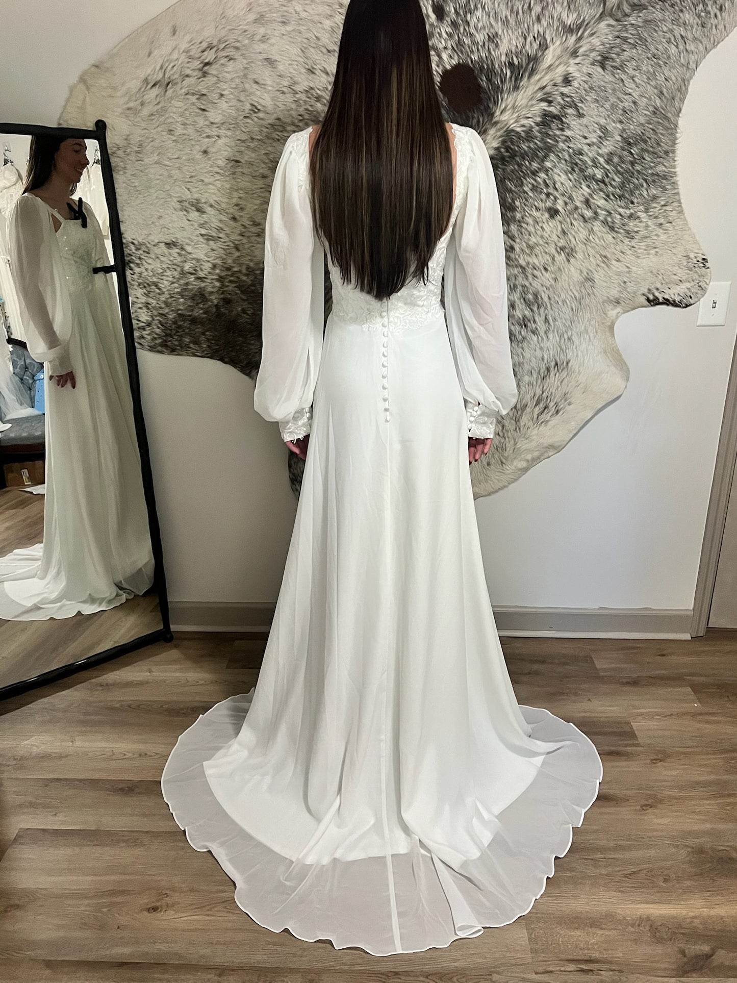 The Katie Gown – Sleeveless Embroidered Aline Gown with Detachable Sleeves