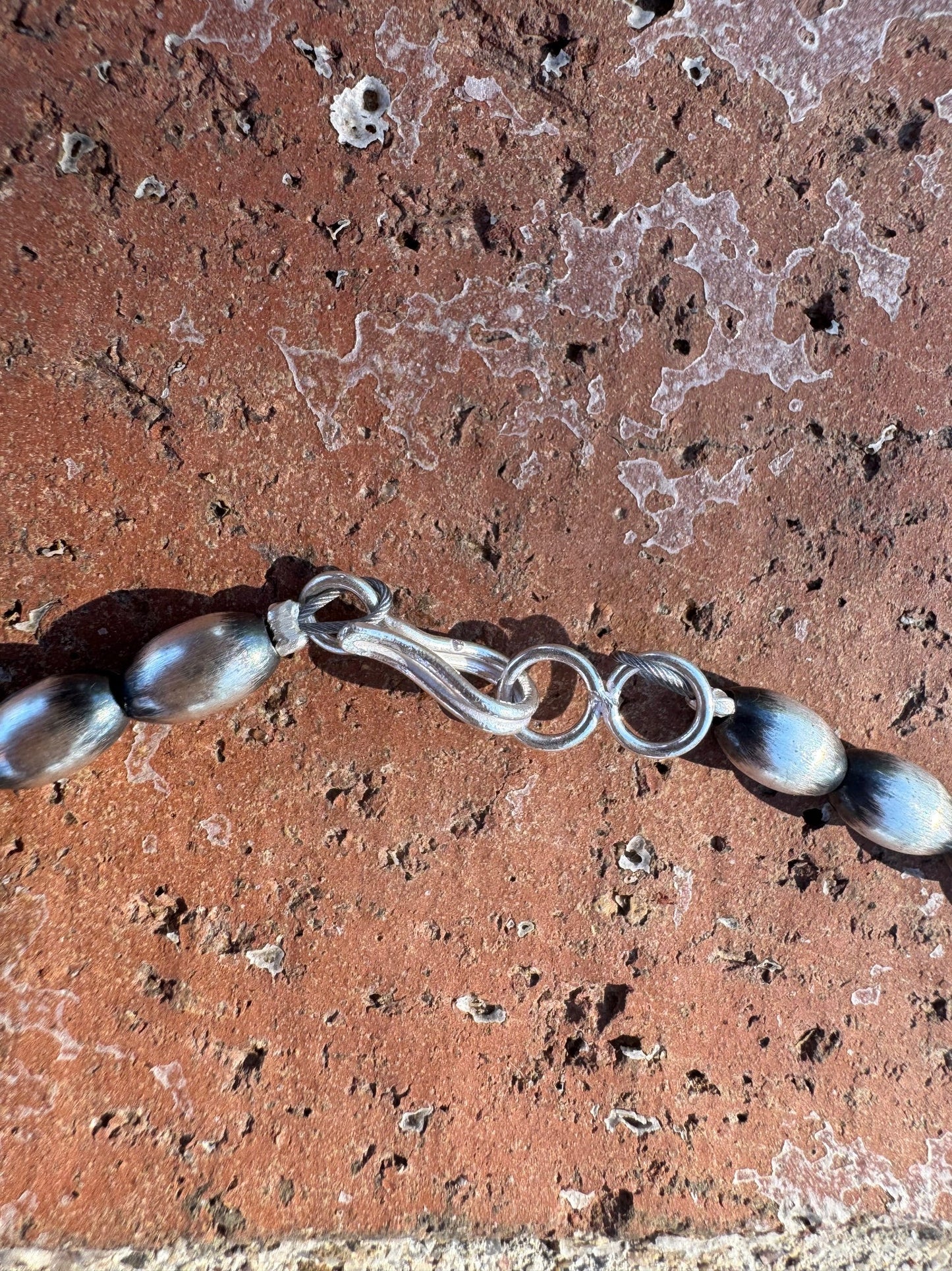 Handcrafted Sterling Silver Spiny and Turquoise 5-8mm Melon Beaded Necklace