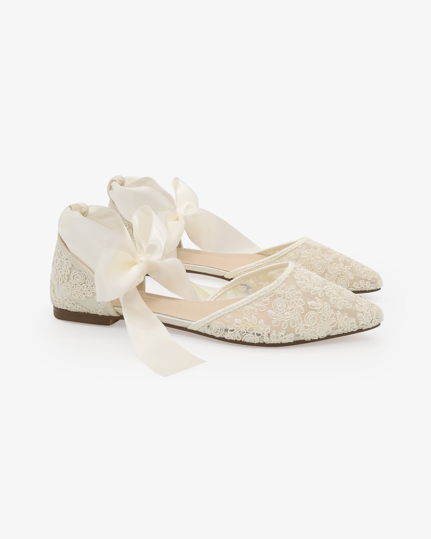 Crochet Lace Pointy Toe with Ankle Tie or Ballerina Lace Up