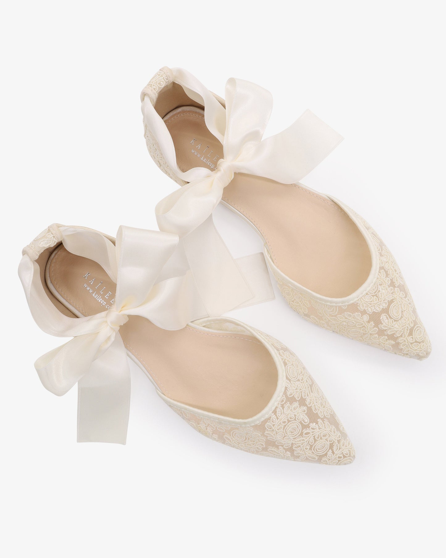 Crochet Lace Pointy Toe with Ankle Tie or Ballerina Lace Up