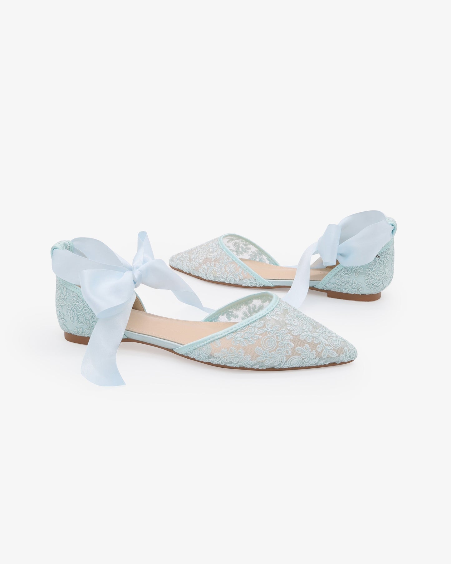 Crochet Lace Pointy Toe with Ankle Tie or Ballerina Lace Up