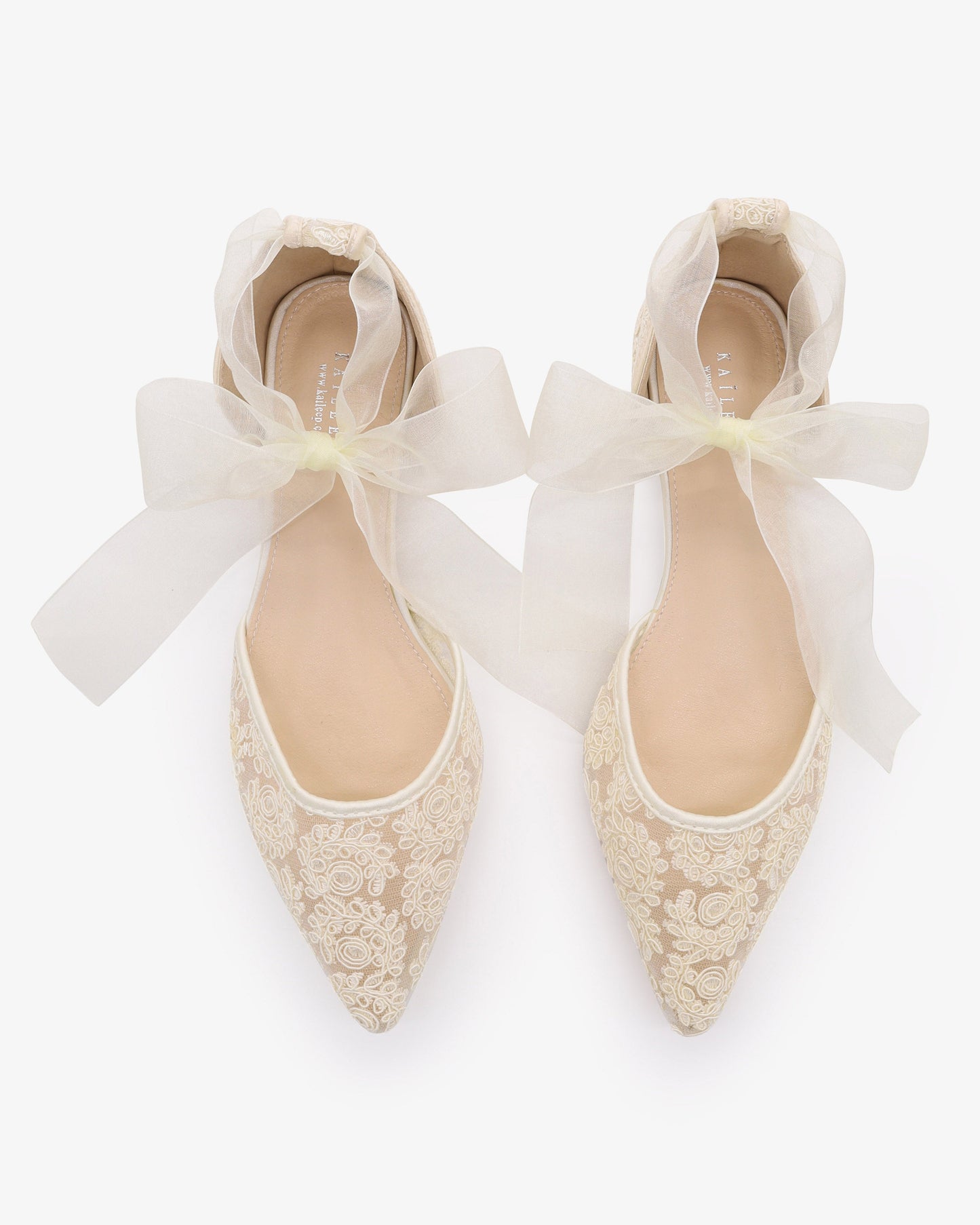 Crochet Lace Pointy Toe with Ankle Tie or Ballerina Lace Up