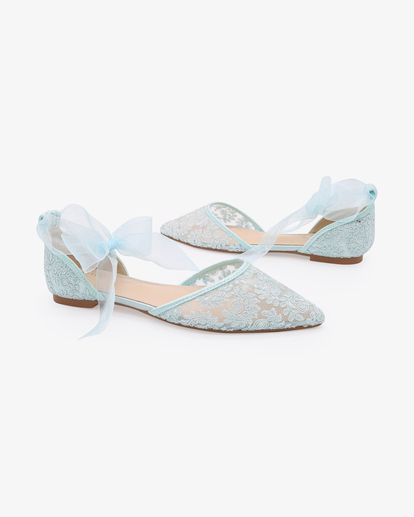 Crochet Lace Pointy Toe with Ankle Tie or Ballerina Lace Up