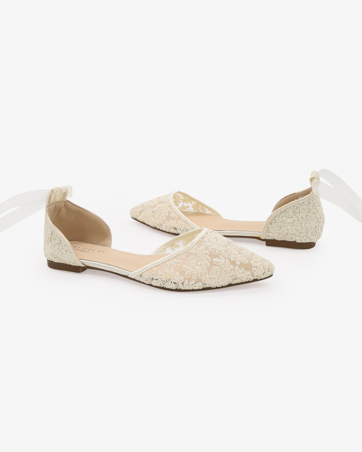 Crochet Lace Pointy Toe with Ankle Tie or Ballerina Lace Up