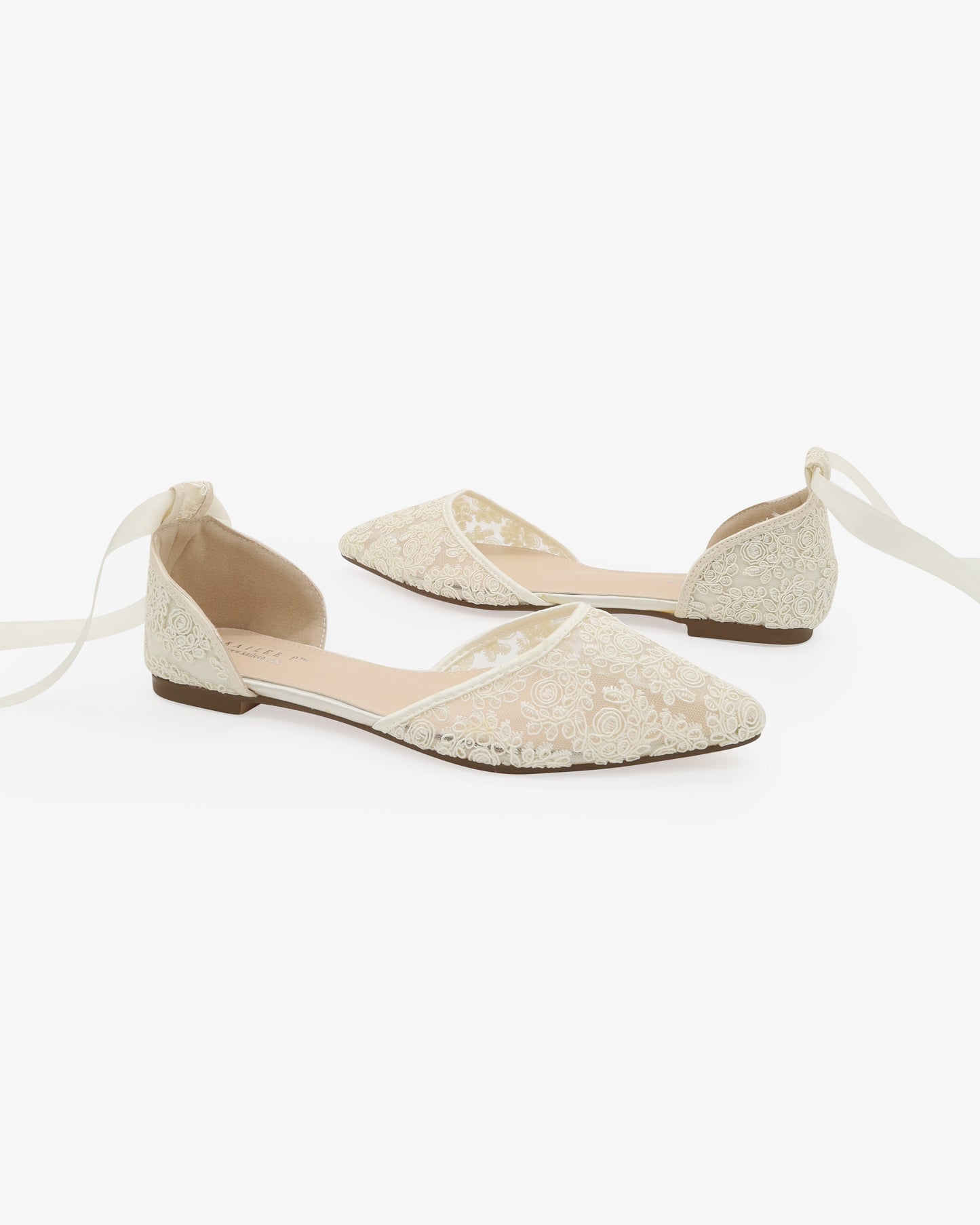 Crochet Lace Pointy Toe with Ankle Tie or Ballerina Lace Up