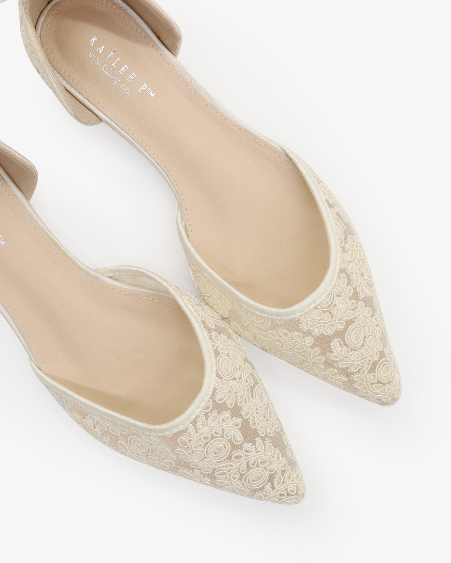 Crochet Lace Pointy Toe with Ankle Tie or Ballerina Lace Up