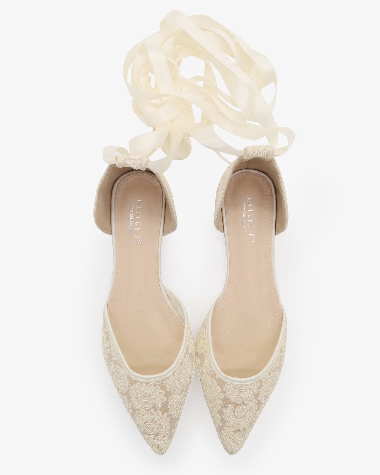 Crochet Lace Pointy Toe with Ankle Tie or Ballerina Lace Up