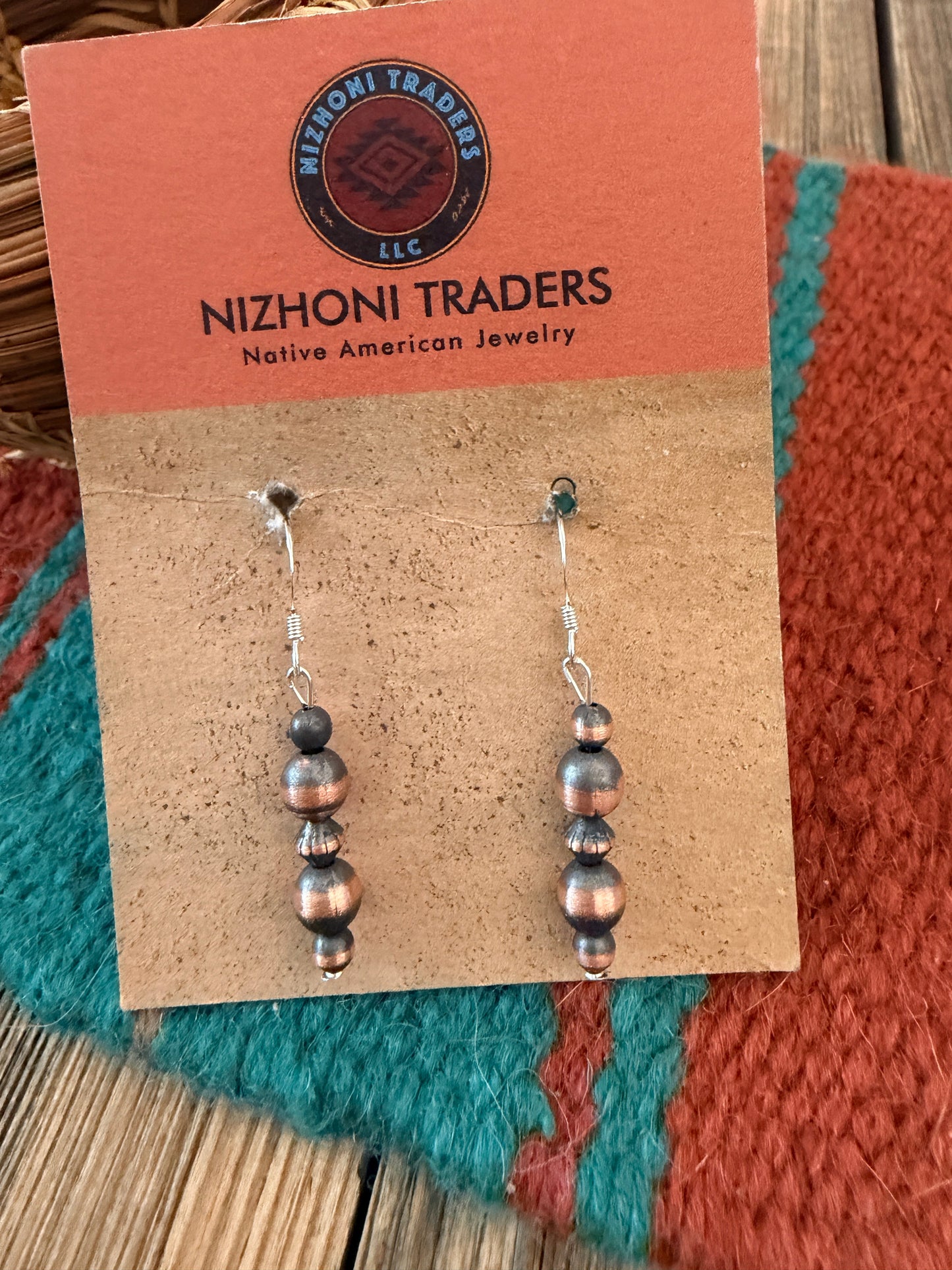 Handcrafted Copper Beaded Dangle Earrings