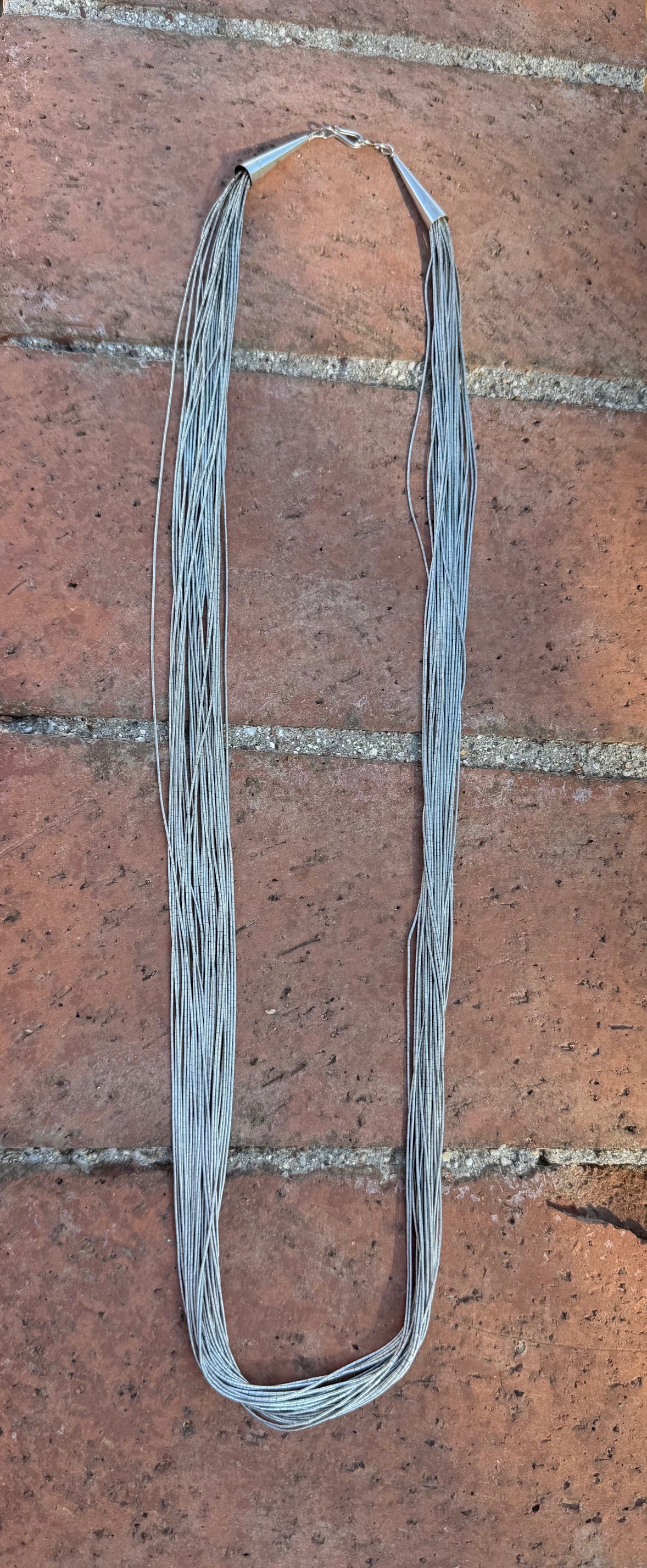 Handmade Liquid Silver Sterling Silver 30 Strand Necklace 30"
