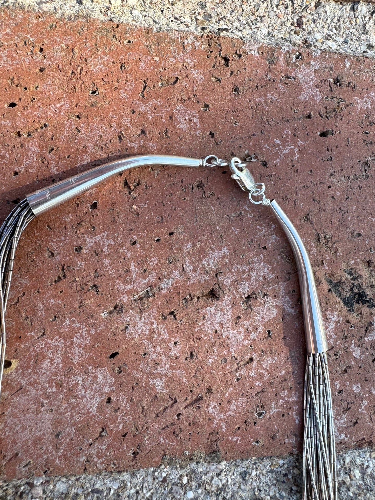 Handmade Liquid Silver Sterling Silver 20 Strand Necklace 24"