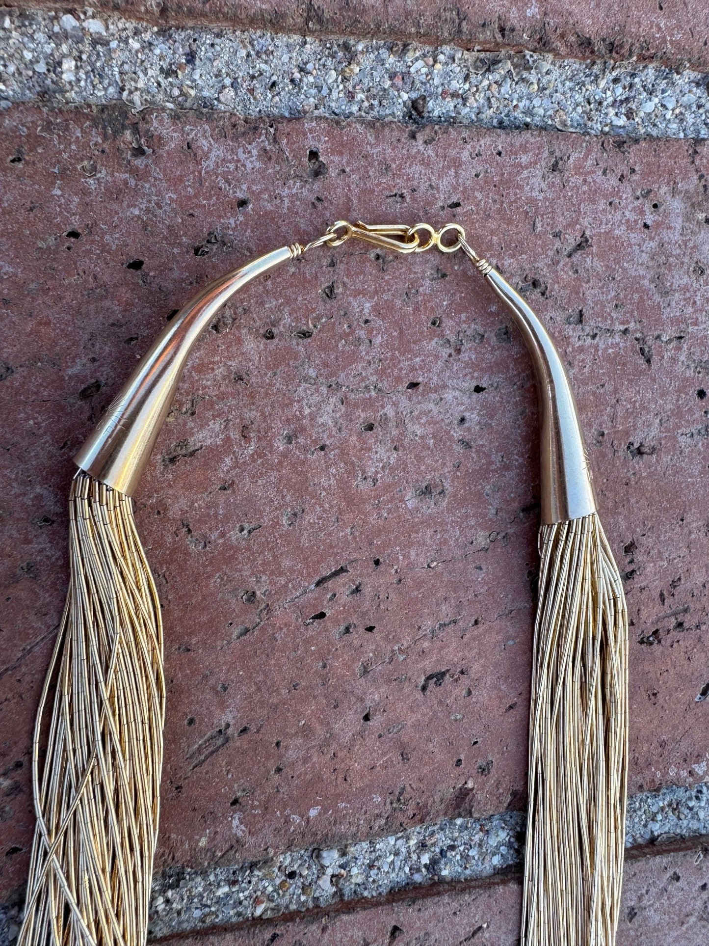 Handmade Liquid Gold 50 Strand Necklace 18"