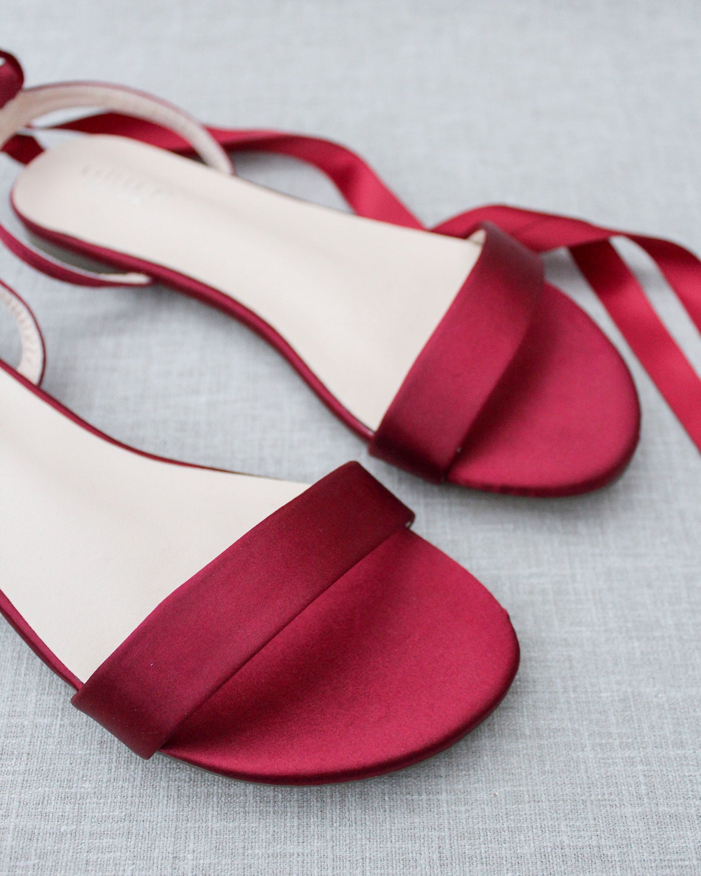 Satin Flat Sandal with Ballerina Lace Up