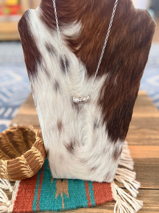 Handcrafted Dry Creek Turquoise & Sterling Silver Necklace by Larry Moses Yazzie