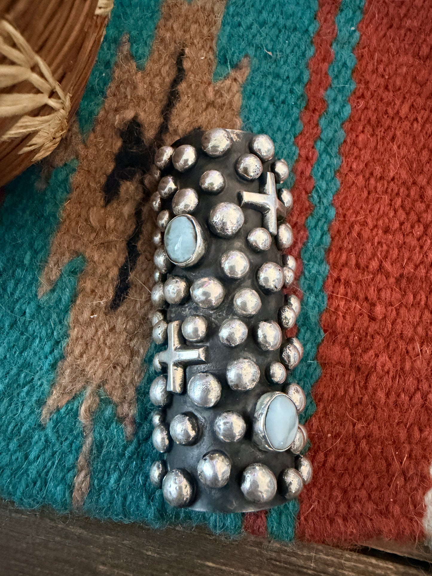 Handcrafted Larimar & Sterling Silver Hair Pin Barrette by Chimney Butte