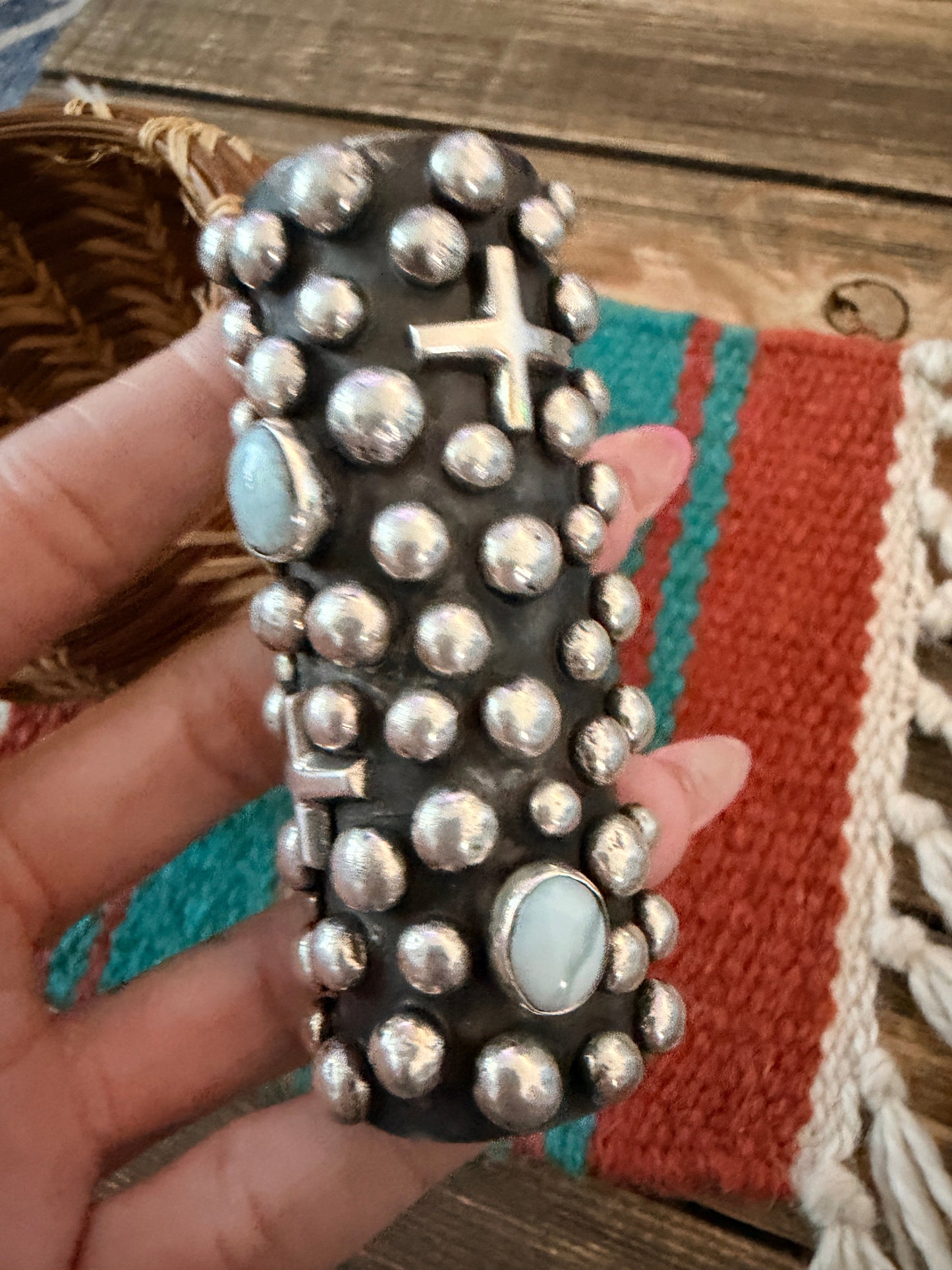 Handcrafted Larimar & Sterling Silver Hair Pin Barrette by Chimney Butte