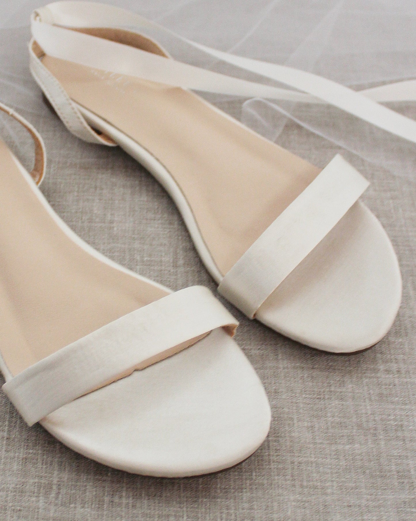 Satin Flat Sandal with Ballerina Lace Up