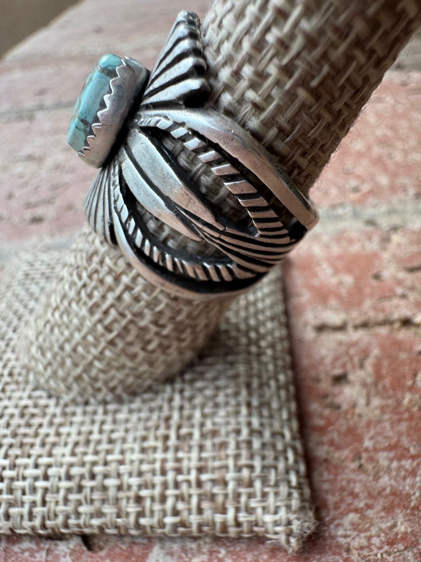 Handcrafted Dry Creek Turquoise & Sterling Silver Ring size 7.5