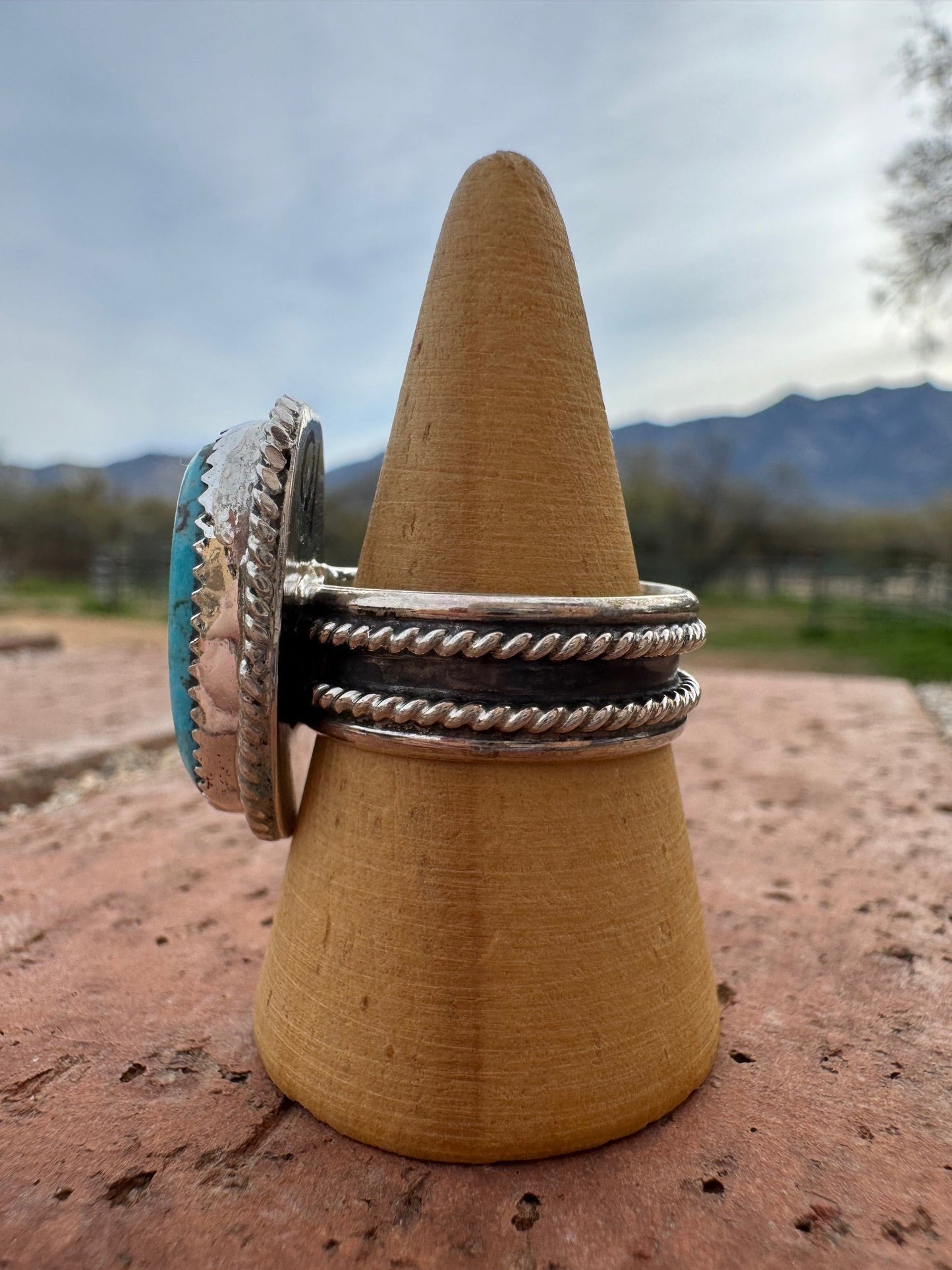 Handcrafted Oval Kingman Turquoise & Sterling Silver Ring