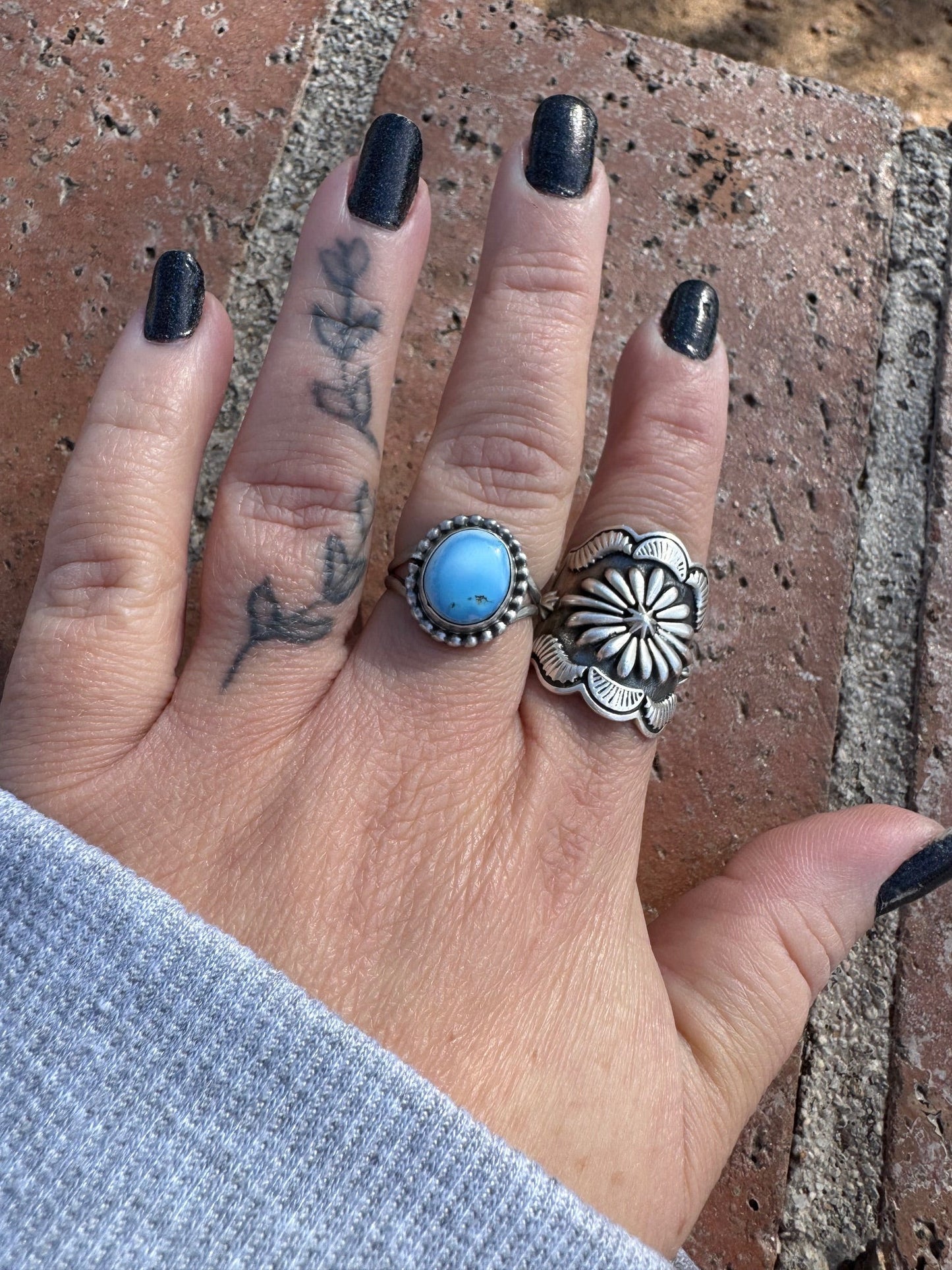 Handcrafted Round Golden Hills Turquoise & Sterling Silver Ring