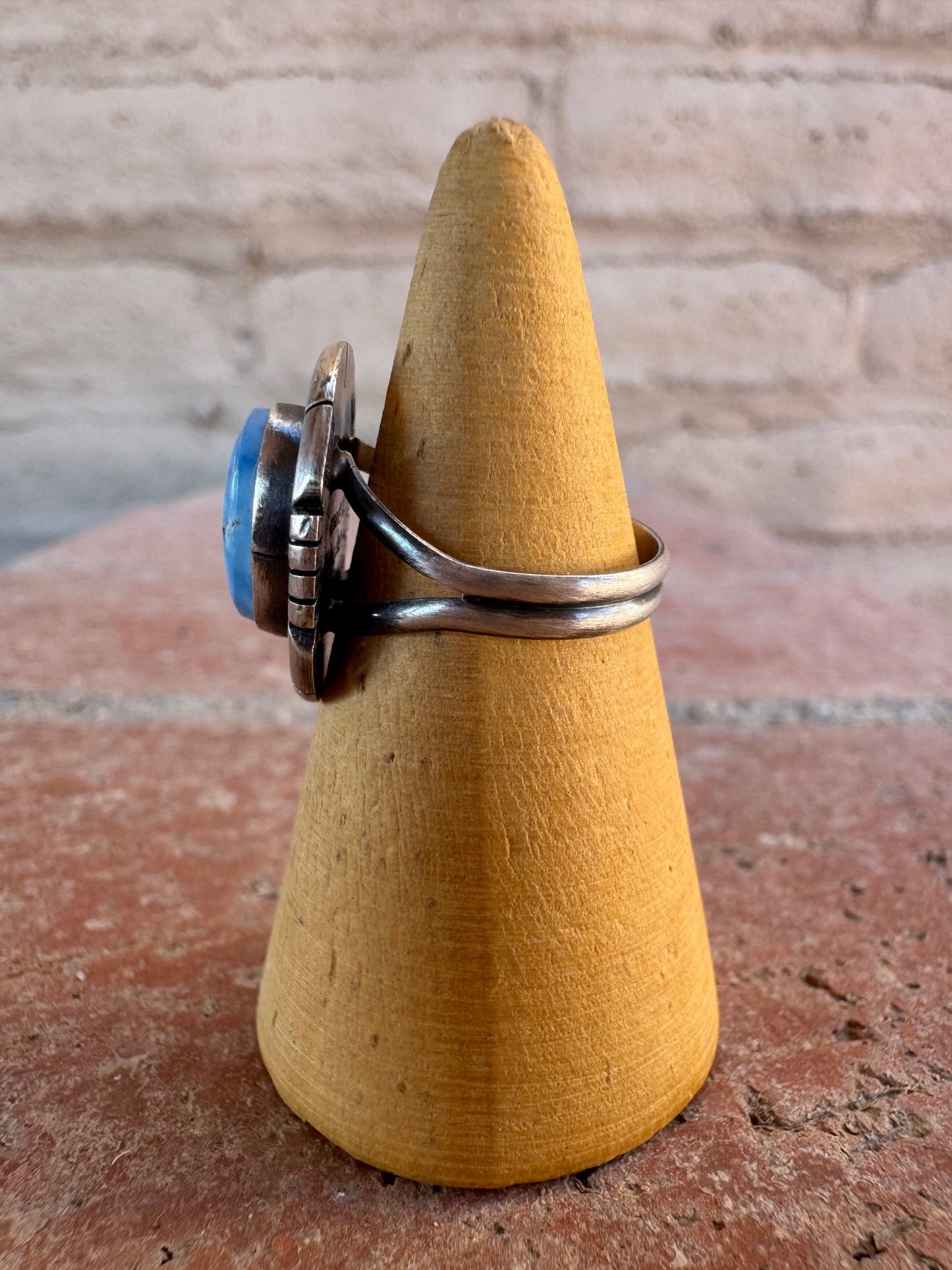 Handcrafted Round Golden Hills Turquoise & Sterling Silver Ring
