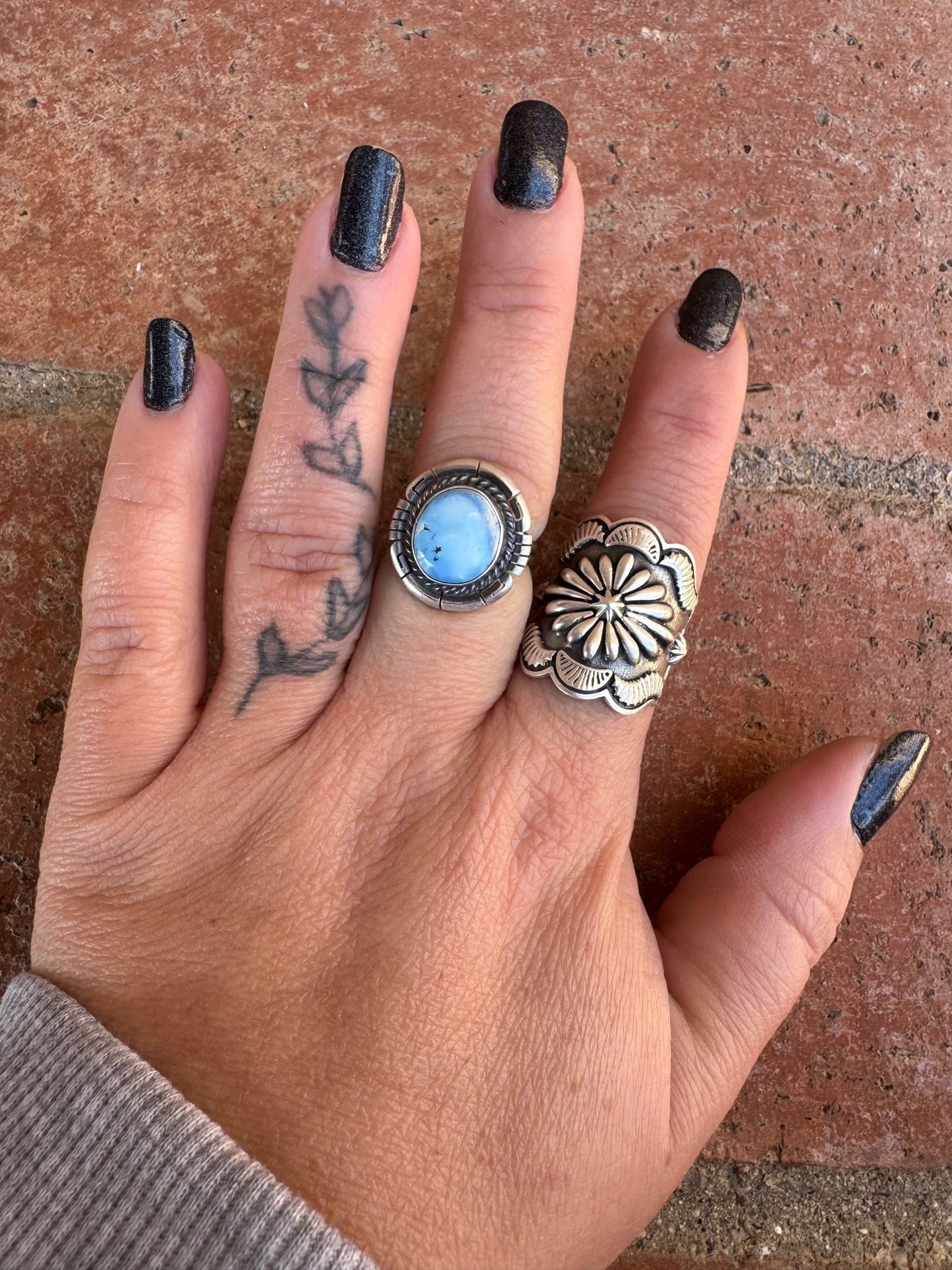 Handcrafted Round Golden Hills Turquoise & Sterling Silver Ring
