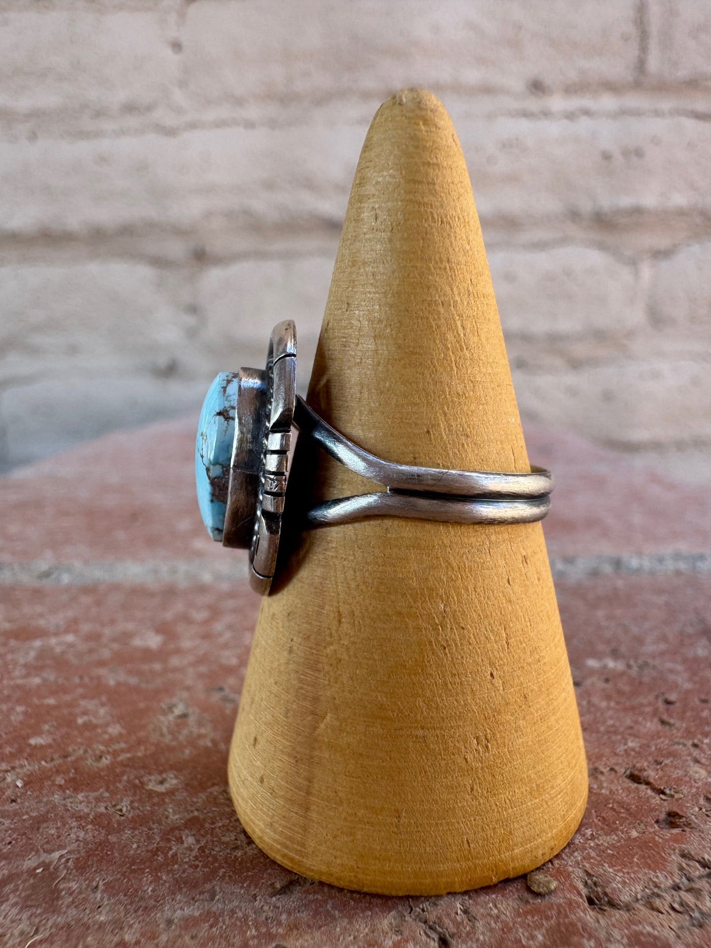 Handcrafted Oval Golden Hills Turquoise & Sterling Silver Ring