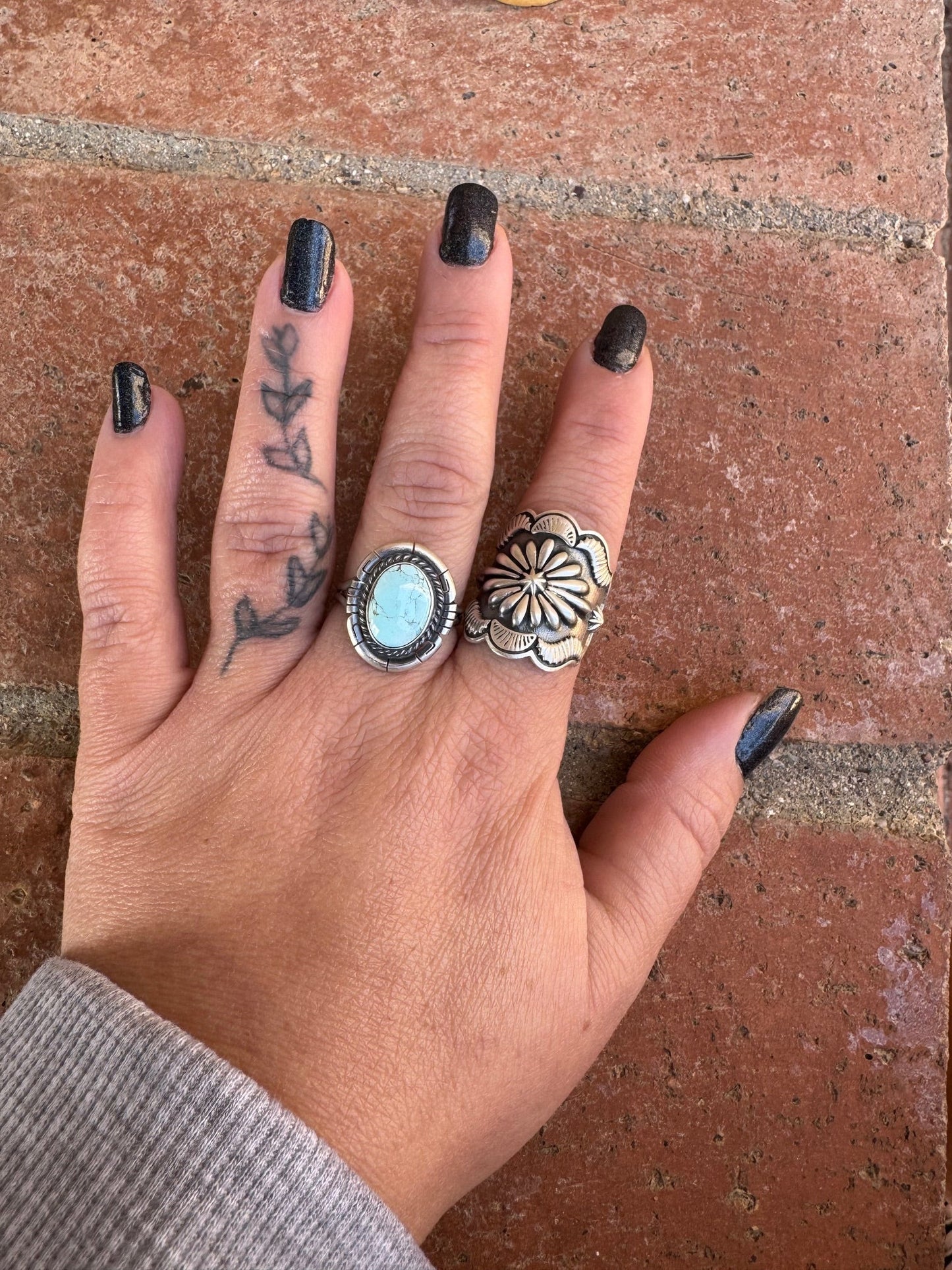 Handcrafted Oval Golden Hills Turquoise & Sterling Silver Ring