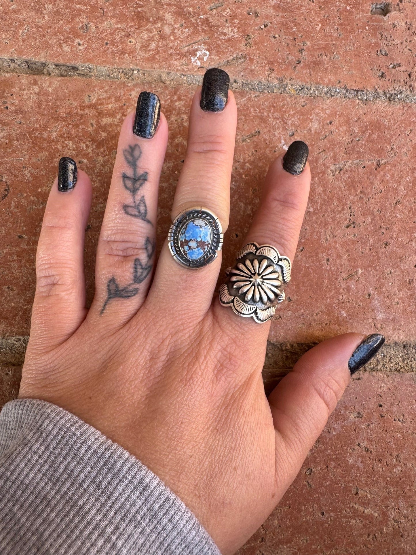 Handcrafted Oval Golden Hills Turquoise & Sterling Silver Ring