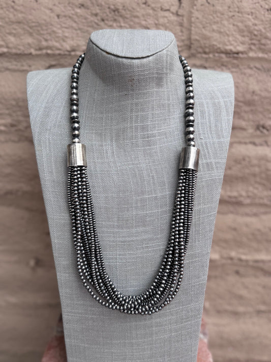 Handcrafted Sterling Silver Pearl 3mm-10mm 12 Strand Necklace 27"