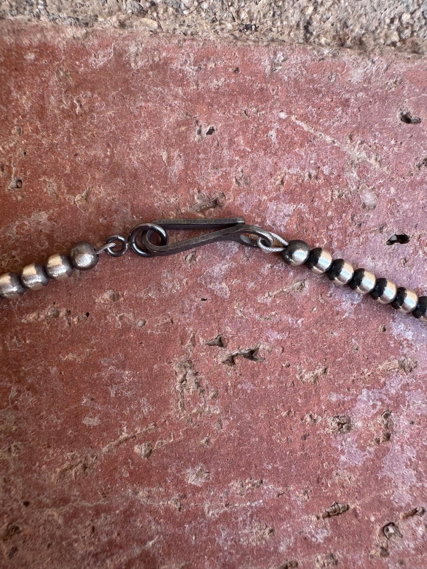Handcrafted Sterling Silver & Kingman Turquoise 3-8mm Beaded Necklace