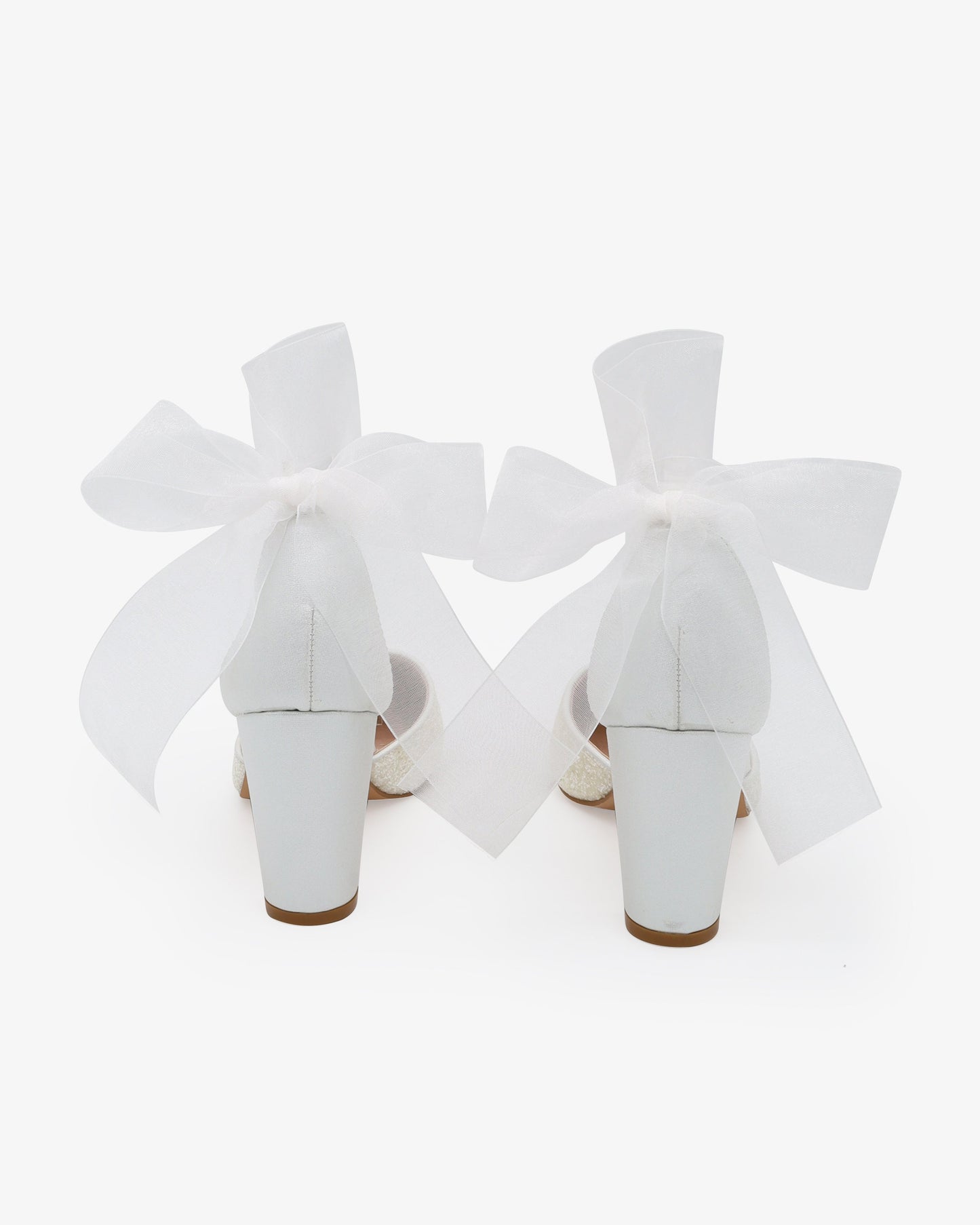 Rock Glitter Block Heel with Wrapped Ribbon Tie