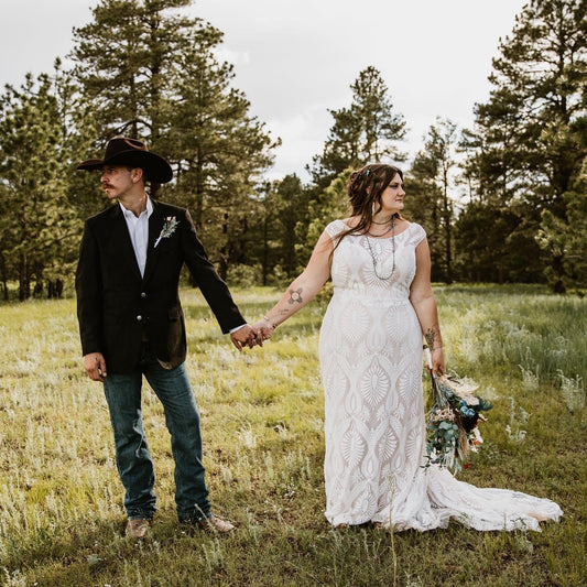 The Dakota- Modest Western Lace Wedding Dress