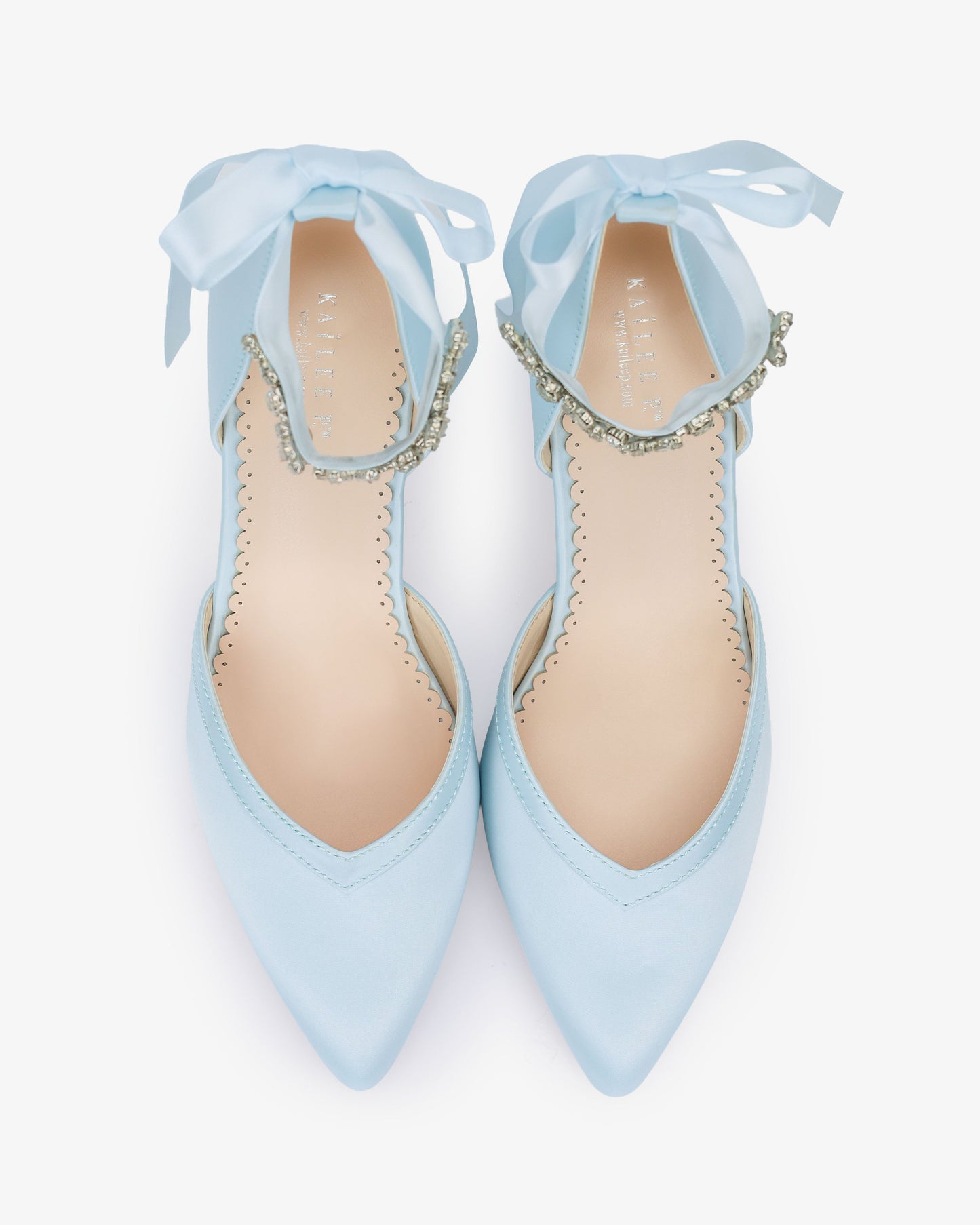 Satin Block Heels Wedding Shoes with Floral Rhinestones Ankle Strap