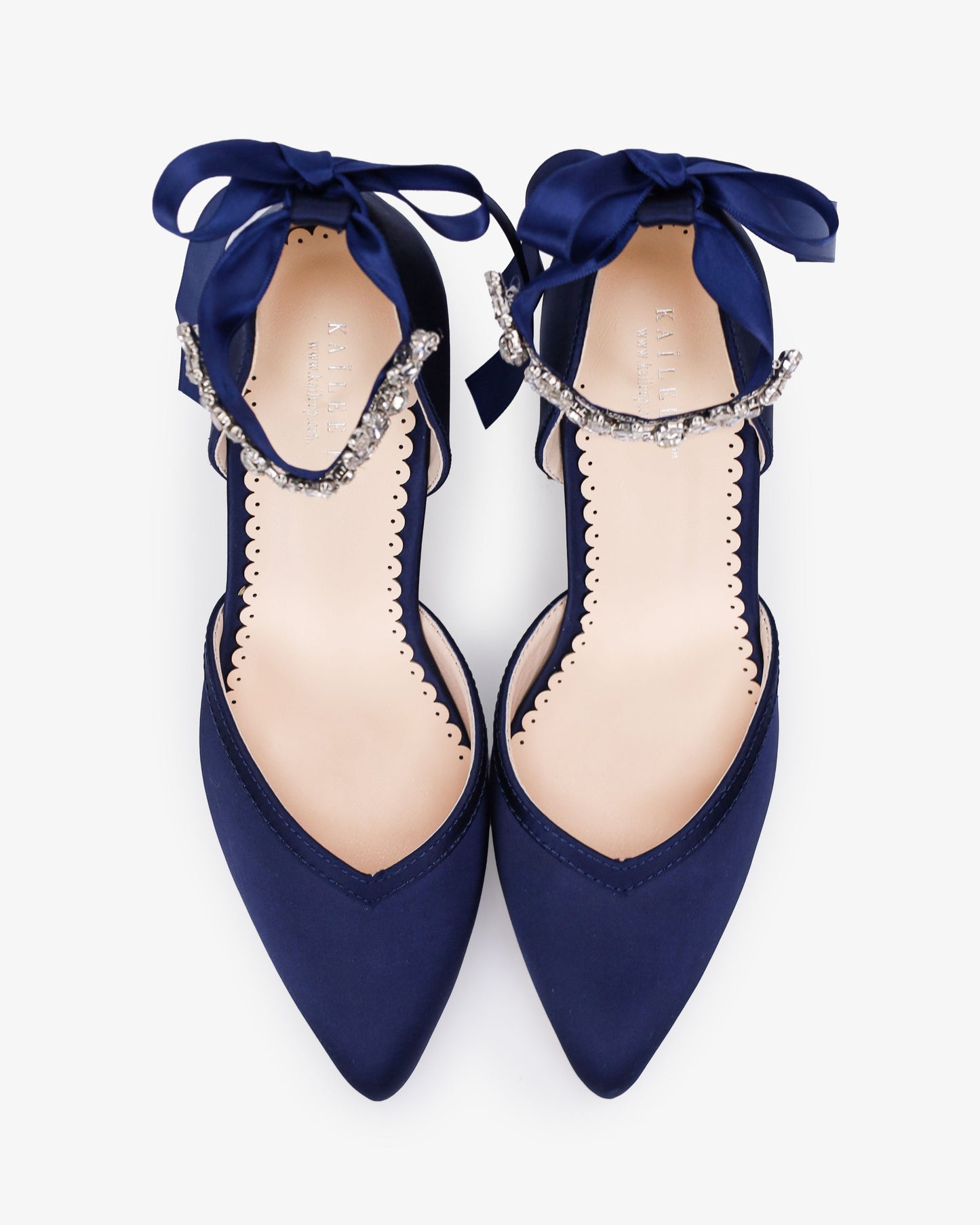 Satin Block Heels Evening Shoes with Floral Rhinestones Ankle Straps