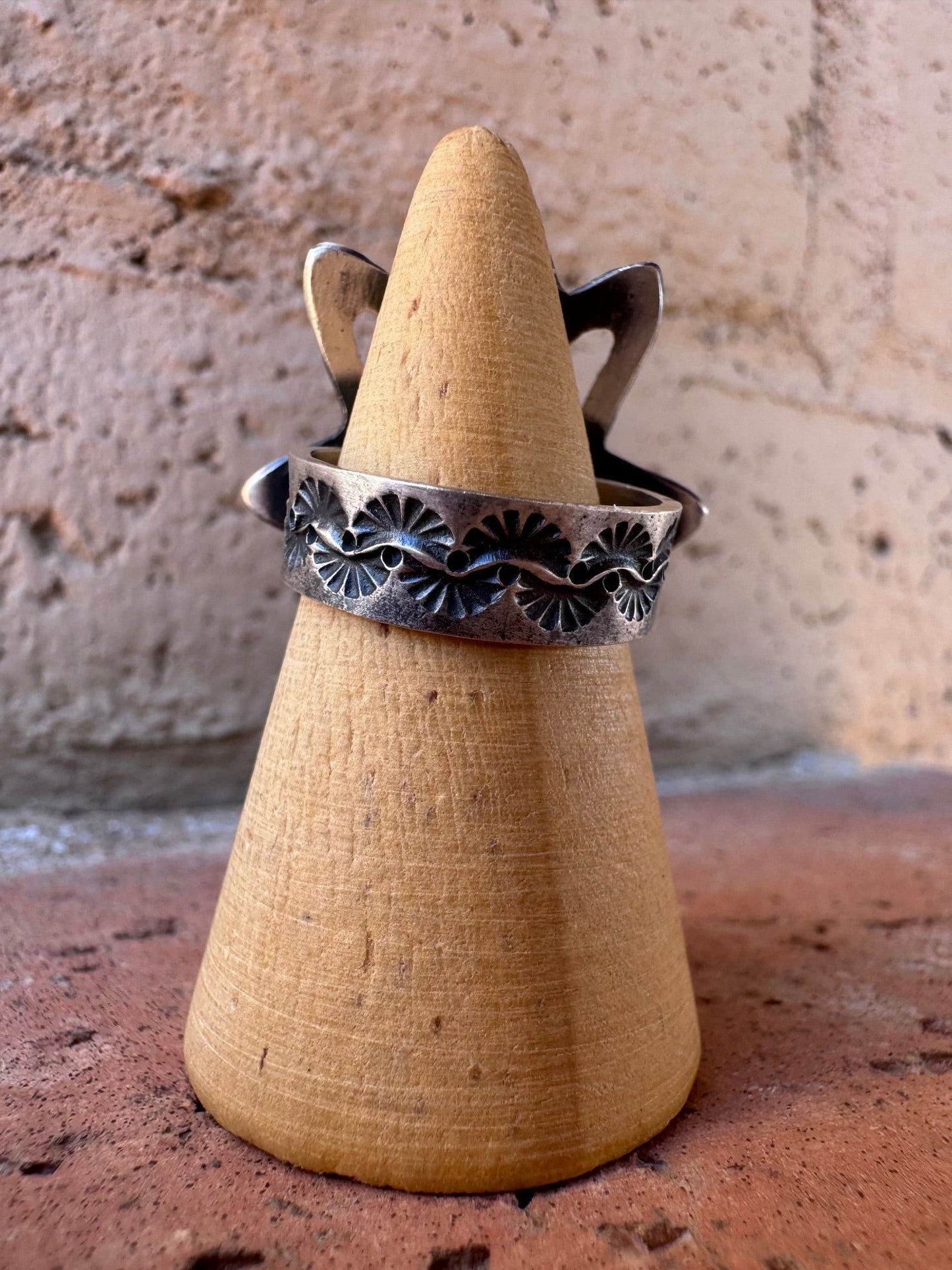 Handcrafted Queen Pink Conch & Sterling Silver Adjustable Flower Ring by Kevin Billah