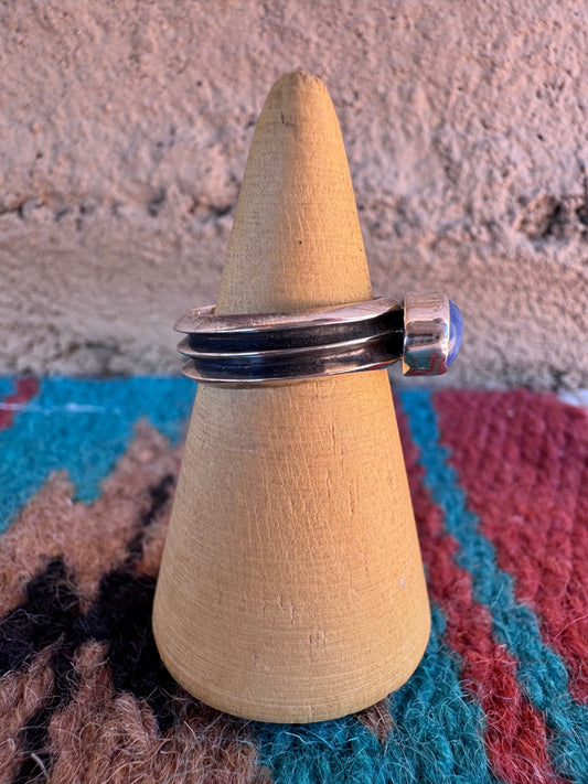 Handcrafted Sterling Silver & Lapis Ring size 5.75
